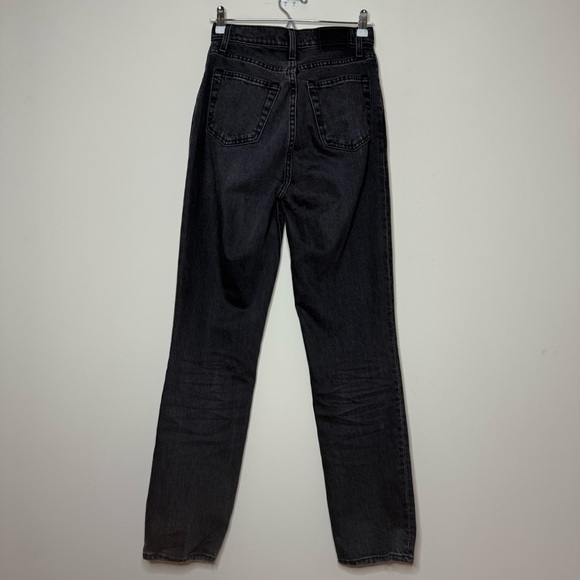 ABERCROMBIE + FITCH Curve Love The 90s Straight Ultra High Rise Black Denim Jean - Picture 9 of 9